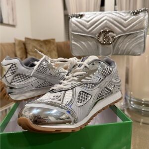 Silver Metallic Sneakers
